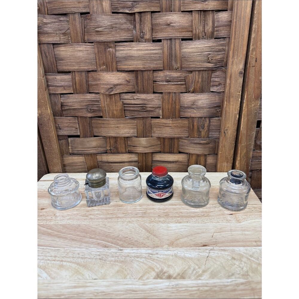 Vintage Glass Ink Bottle Collection